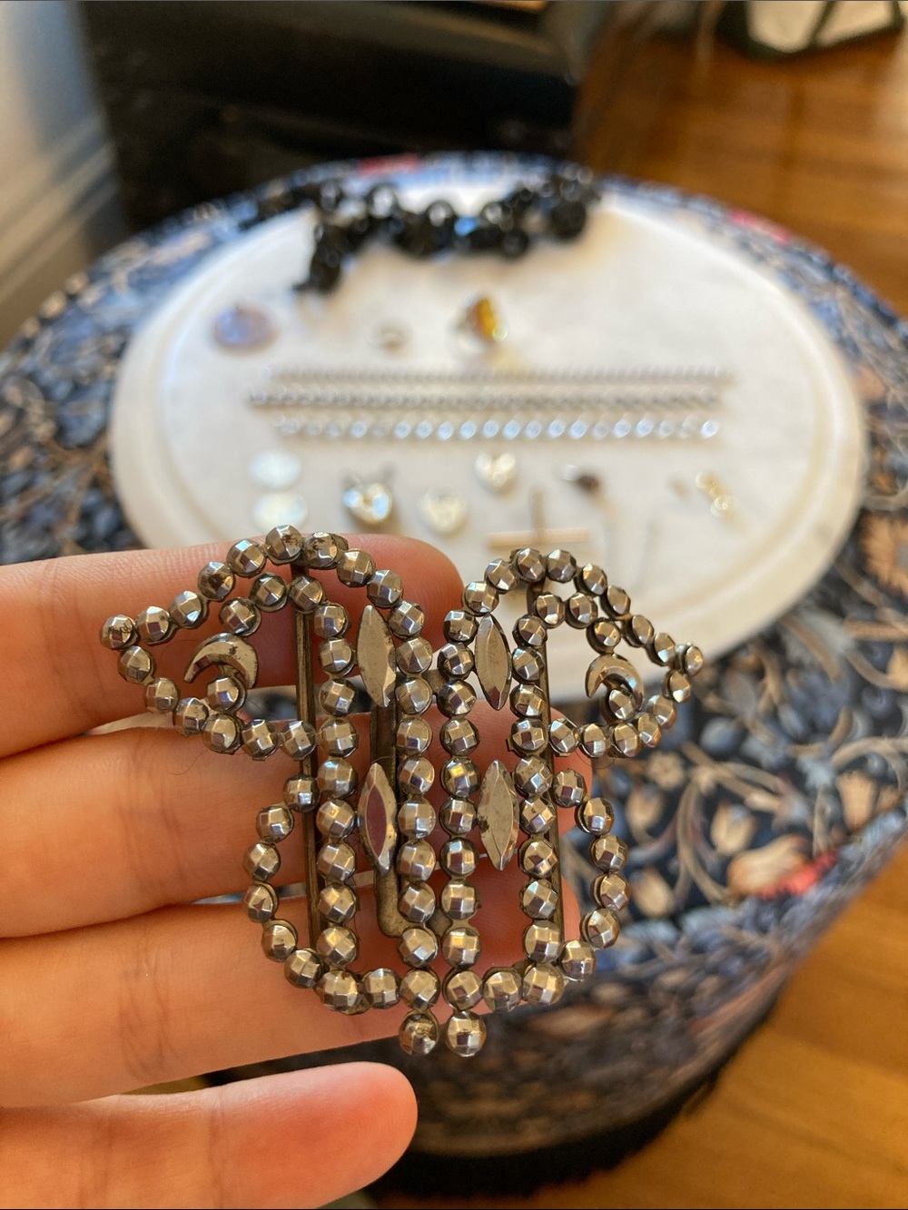Antique Georgian & Victorian Mourning Jewelry & Hairwork Jewelry Lot - Picture 7 of 16